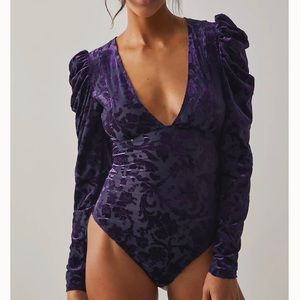 NWT Free People Magic Hour Velvet bodysuit.